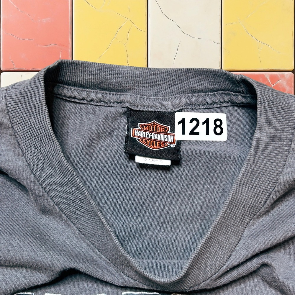 VTG Harley Davidson V-Twin Flame Shirt Y2K Men Gray 3XL‎ Eagle Biker Grunge Tee - Picture 6 of 14
